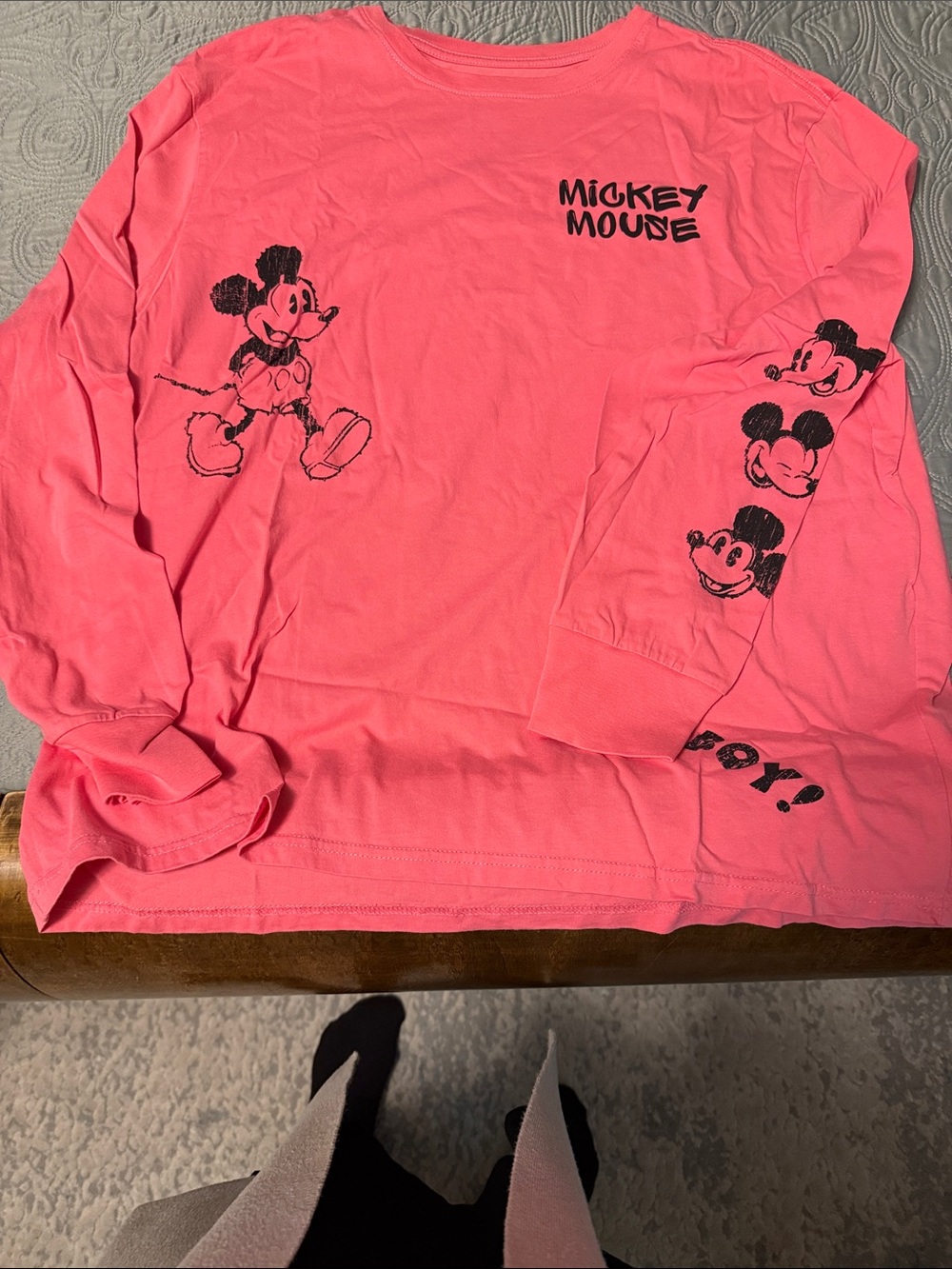 Disney Hot Pink Mickey Mouse Long-Sleeve Tee
